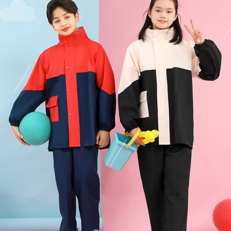 Women'S Fashion Rain Jacket - Kinderregenjas Regenbroek Pak Mode Student Full
