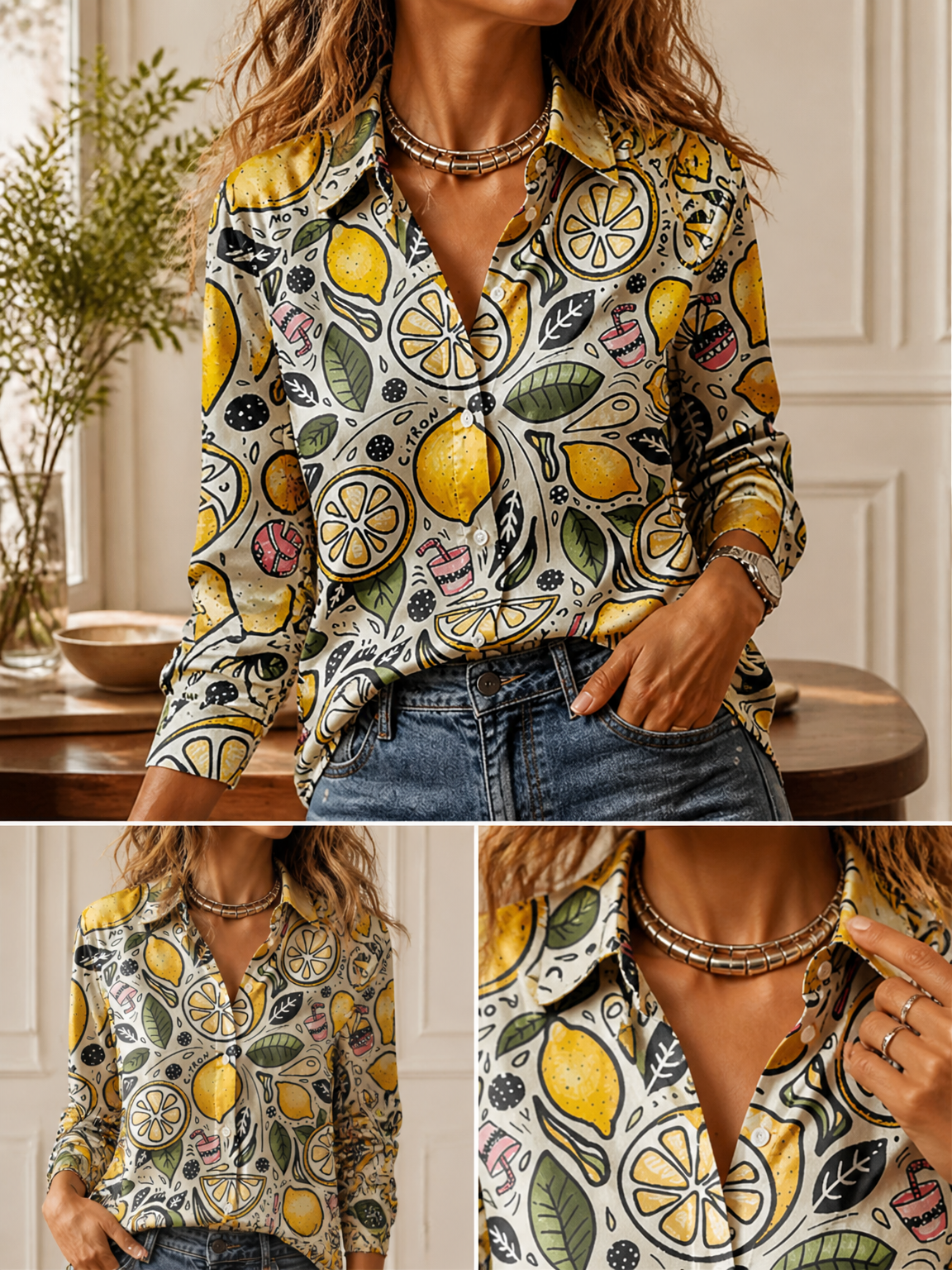 Women Fashion Wear - 2026 Stijlvol los overhemd met kraag,