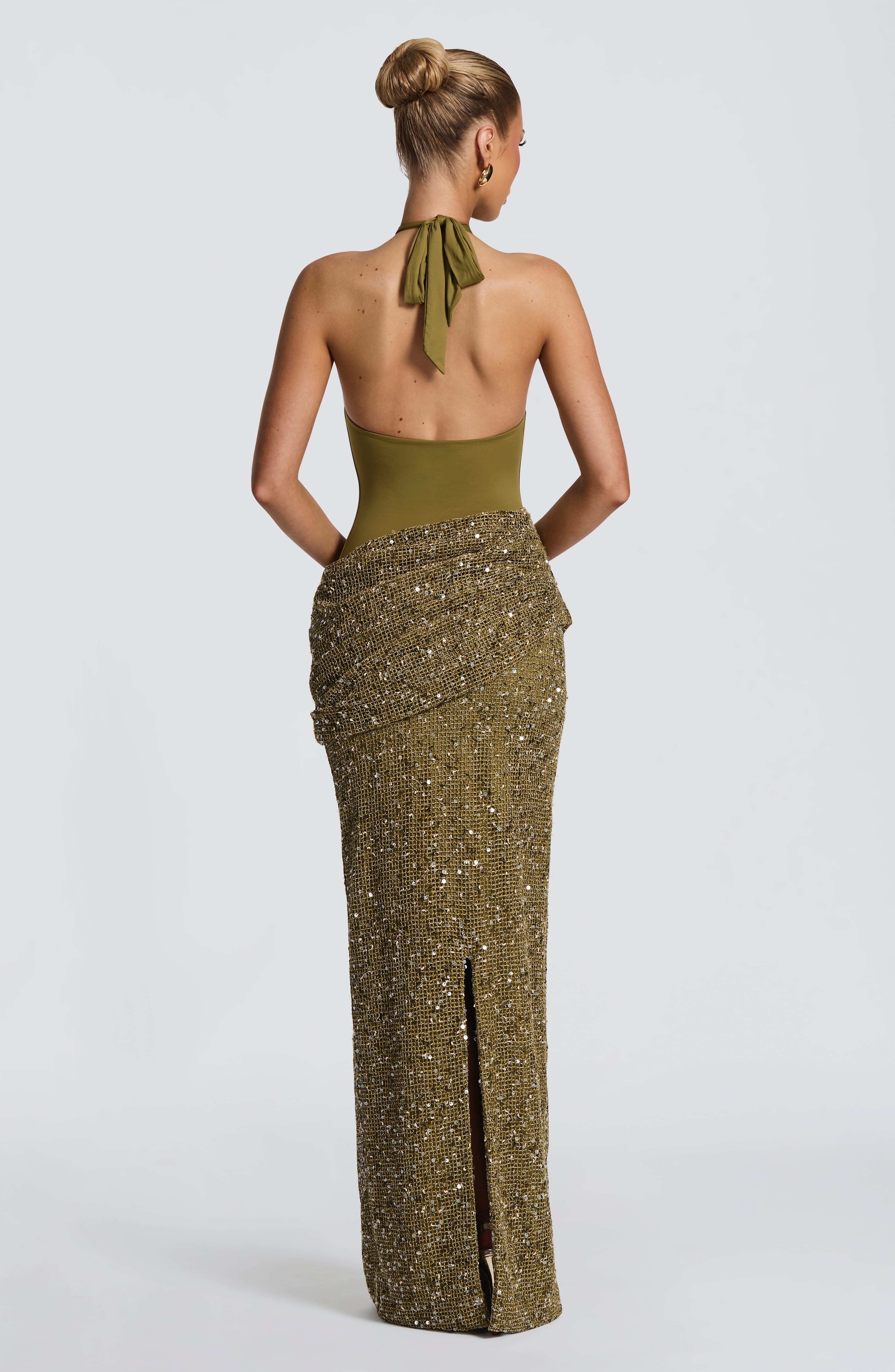 Bodycon Dress Women - Halternek Pailletten Zeemeermin Maxi Jurk Dames