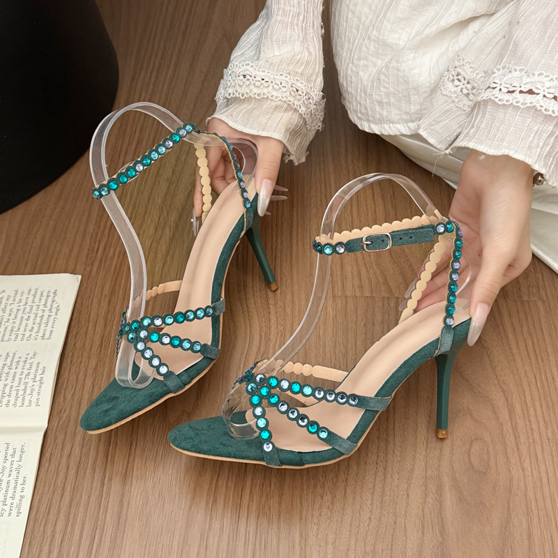 Women'S Fashion Spring Summer 2026 - 2026 Lente/Zomer Nieuwe Waterdiamant Kruisband Sandalen