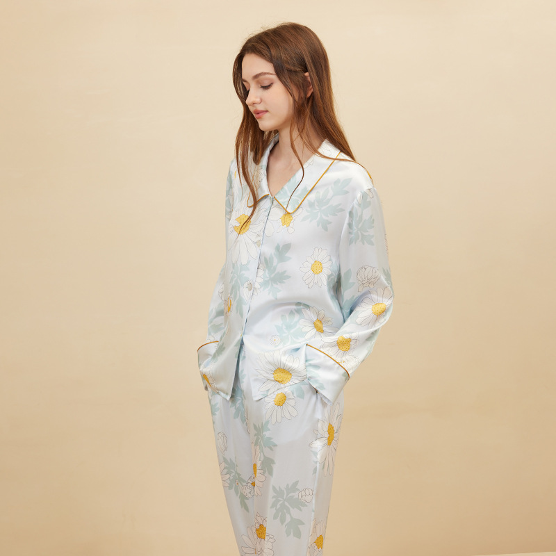 Women'S Fashion Pajamas - Mode Daisy Print Pyjama Dames Lange