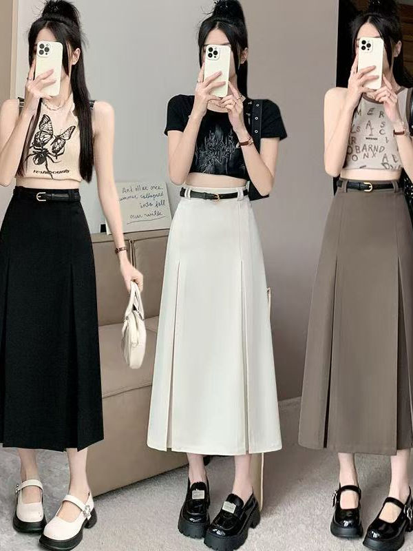 A-Line Skirt Midi - Plus Size Pakrok Hoge Taille Elastische