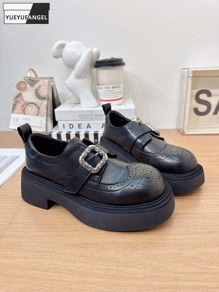 Sale Fashion Women - Britse stijl effen kleur ronde neus