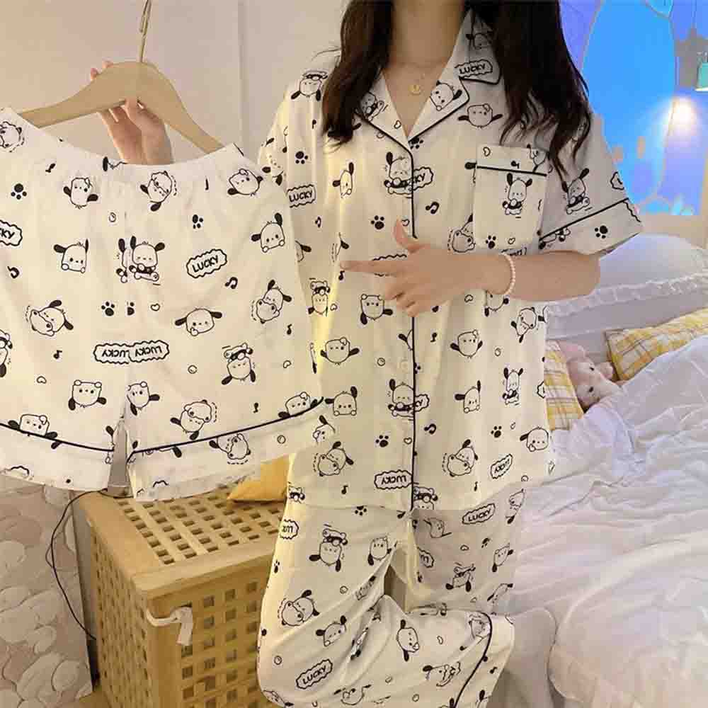 Women'S Fashion Pajamas - Schattige Pochacco Cartoon Dames Driedelige Lente