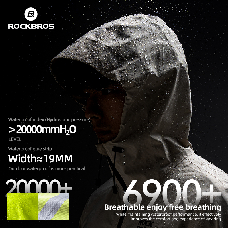 Women'S Fashion Rain Jacket - ROCKBROS Waterdichte fietsjas Regenjas Waterdicht Ademend