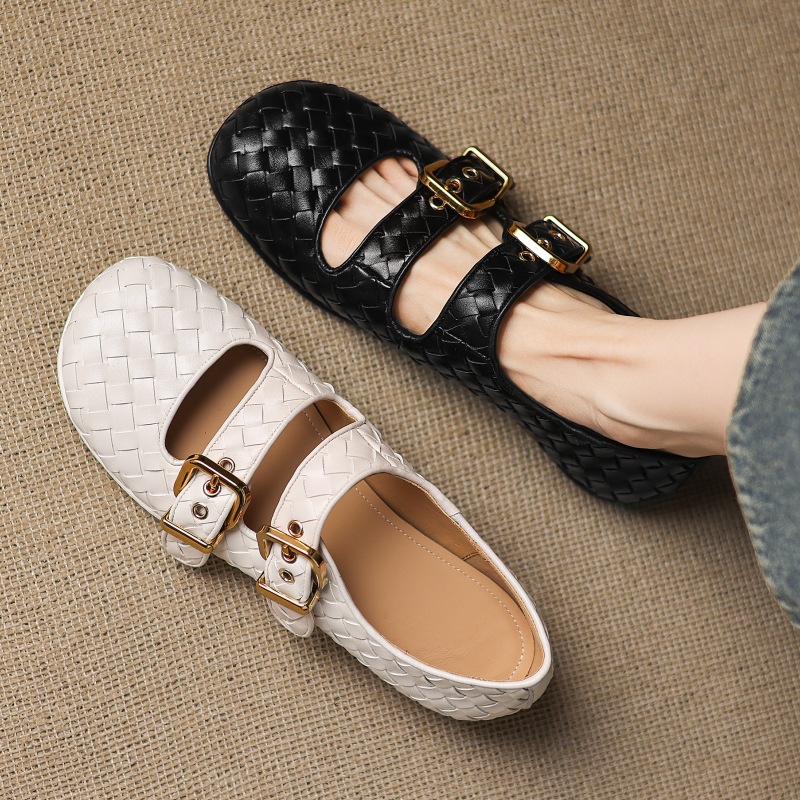 Women'S Fashion For 2025 - 2022 nieuwe damesschoenen geweven koe riemgesp