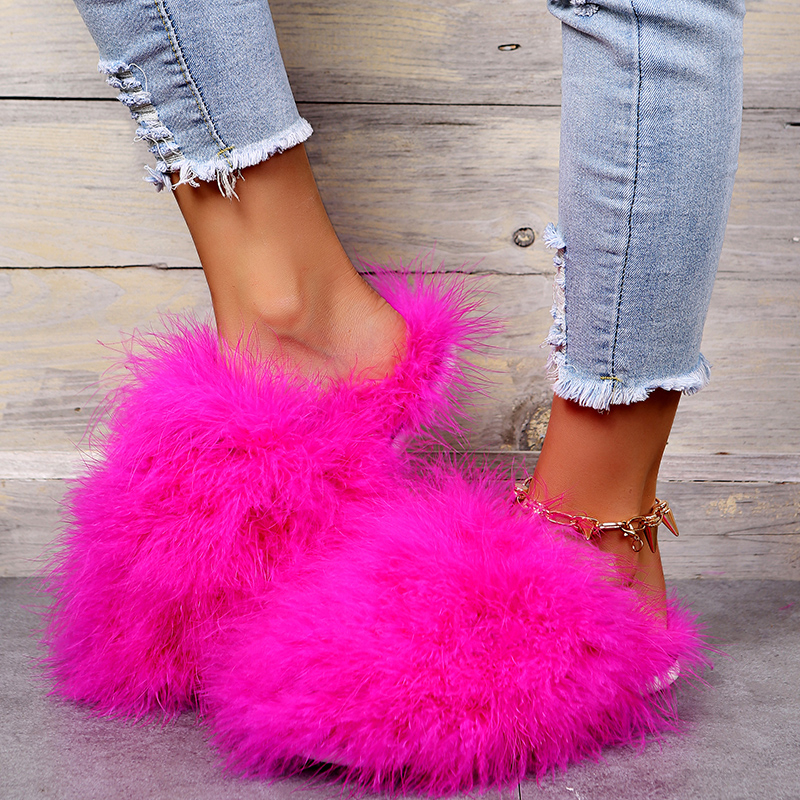 Women'S Fashion For Summer 2025 - Vrouwen Luxe Bont Slippers 2023 Nieuwe