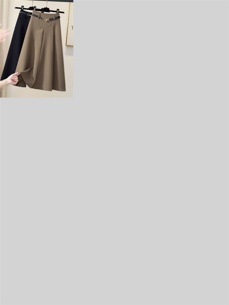 A-Line Skirt Midi - Lente Herfst Nieuwe Stijl Dames Hoge