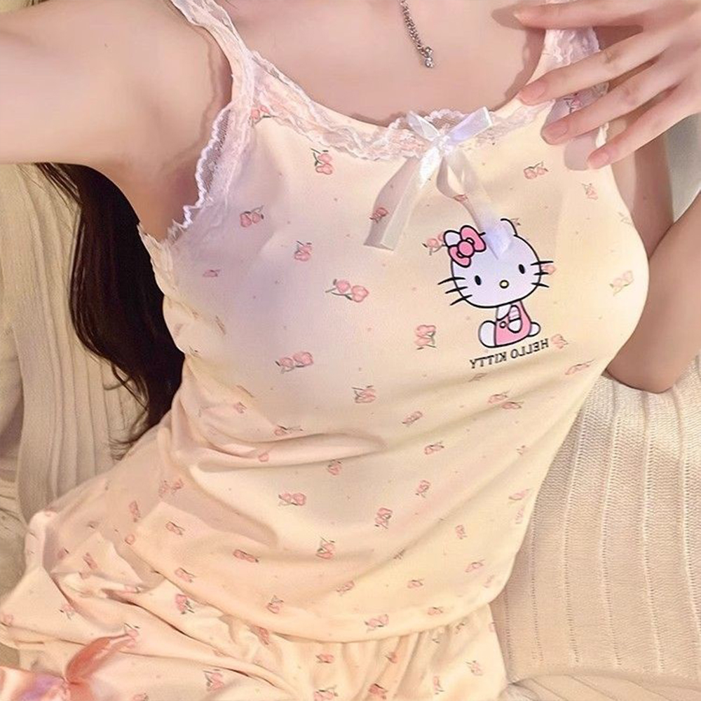 Women'S Fashion Pajamas - Nieuwe Zoete Hello Kitty Vrouwen Zomer