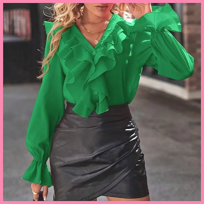 Women'S Fashion For 2025 - 2025 Mode V-hals Blouse met Geruite