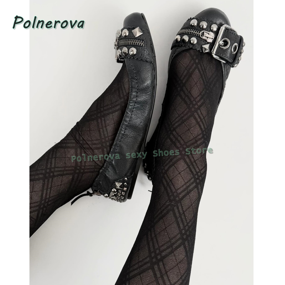 Women'S Fashion Spring Summer 2026 - Klinknagelriemgesp Mary Jane schoenen spitse neus