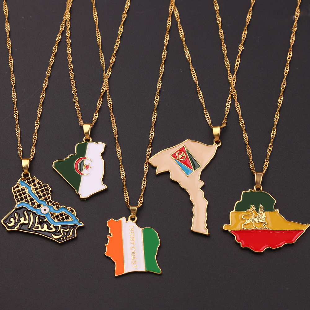 Women Fashion Necklace - Modetrend Wereldkaart ketting Creatieve persoonlijkheid hanger