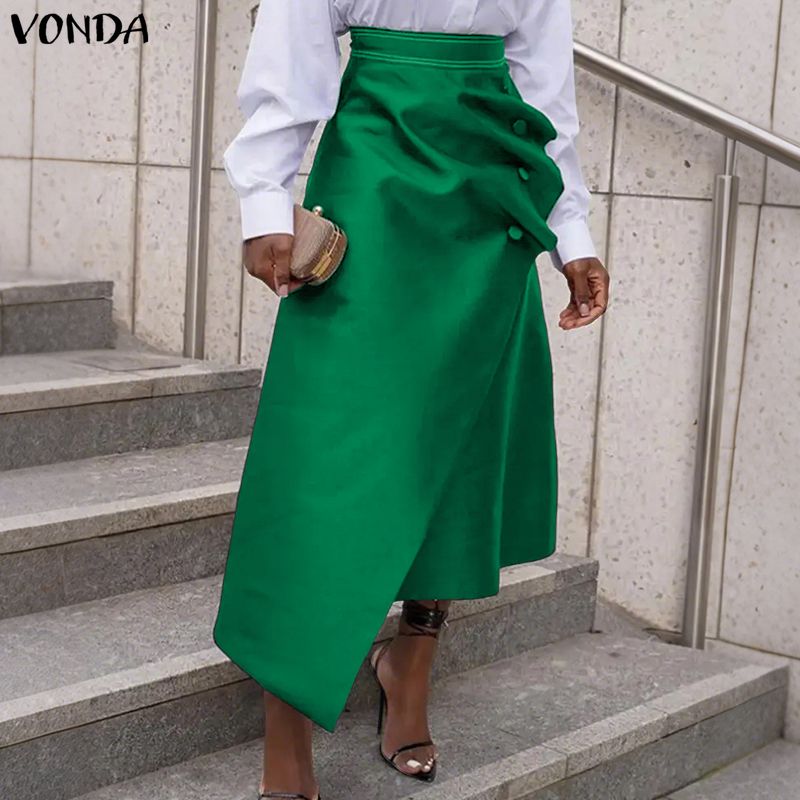 A-Line Skirt Midi - VONDA Plus Size 5XL Elegante Vrouwen