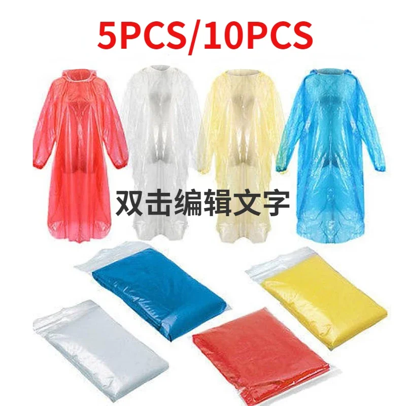 Women'S Fashion Rain Jacket - 5/10PC Wegwerpregenjas Adultchildren Waterdichte regenjas Wandelen