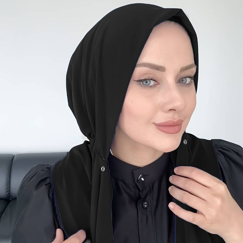 Women Fashion Simple - Moslimmode eenvoudige effen kleurige sjaalhoed met