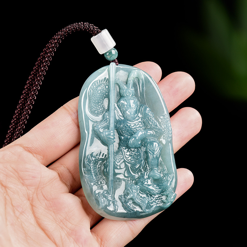 Women Fashion Necklace - Birmese Jadeïet Monkey King hanger ketting