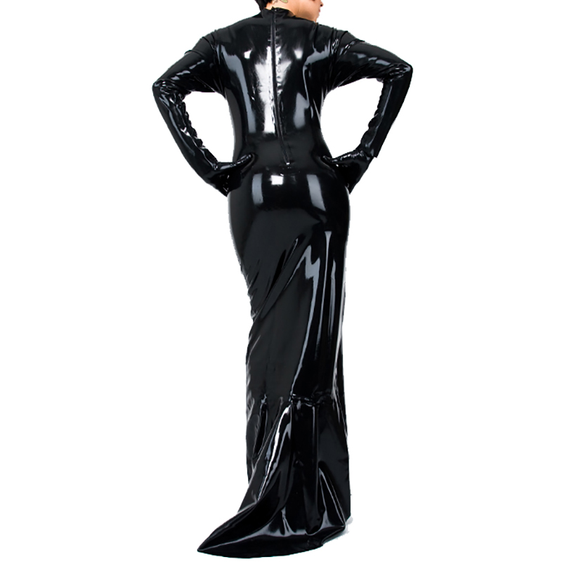 Zwarte Lange Mouwen Sexy Latex - Bodycon Dress Women recensie en prijs