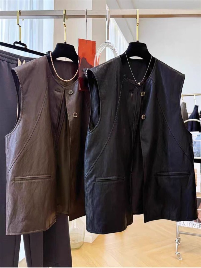 Zwart leren mouwloos jasje, sl - Women'S Fashion Petite recensie en prijs
