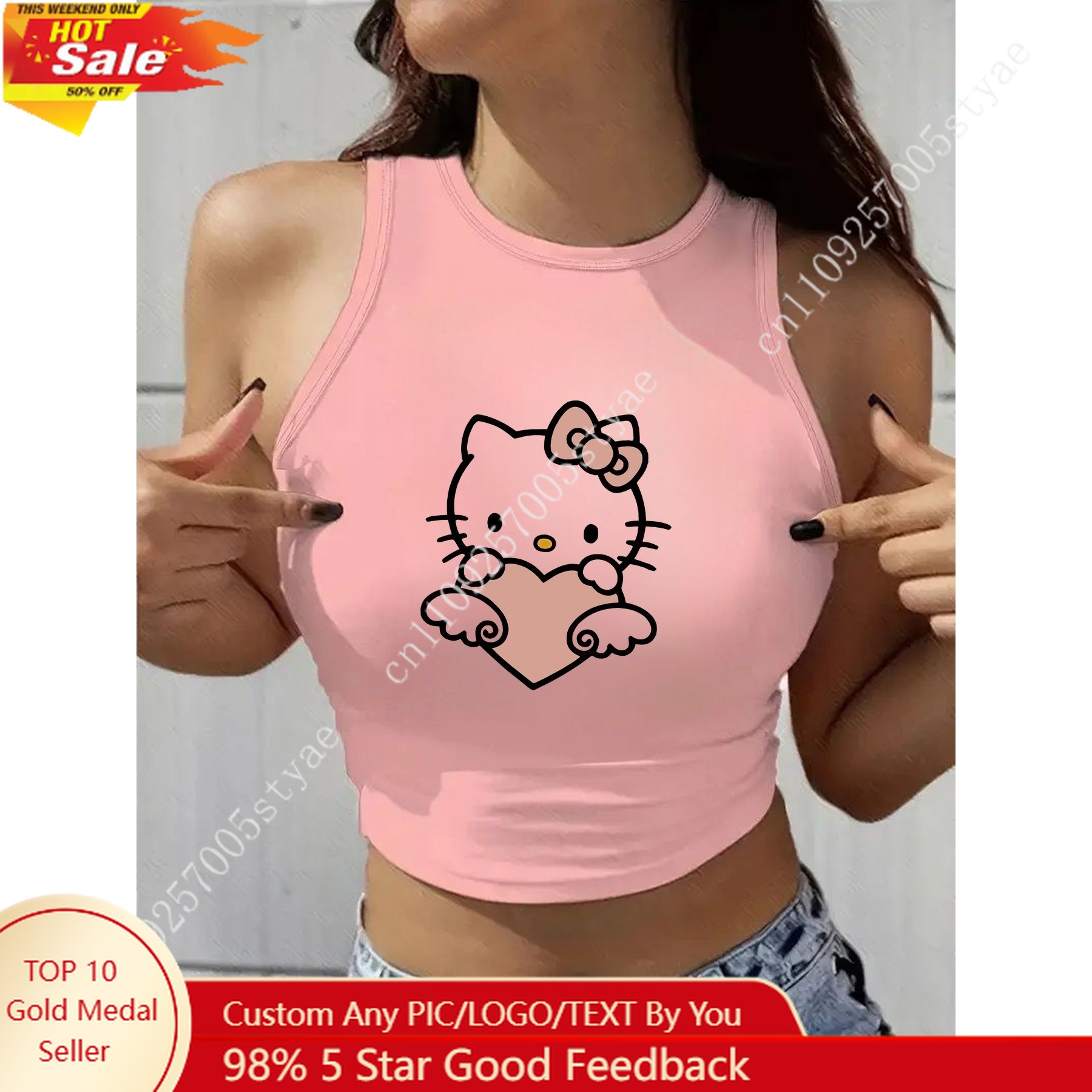 HELLO KITTY Klassieke ronde ha - Knitted Vest Women recensie en prijs