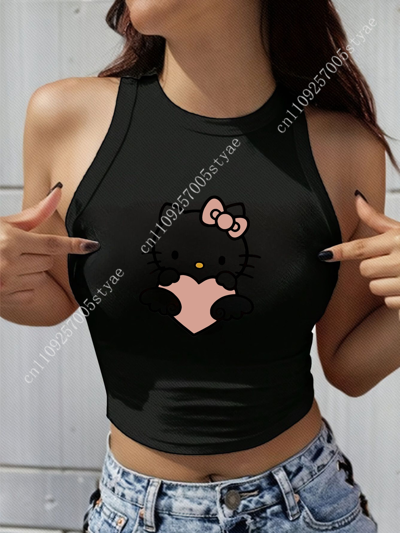 HELLO KITTY Klassieke ronde ha - Knitted Vest Women recensie en prijs