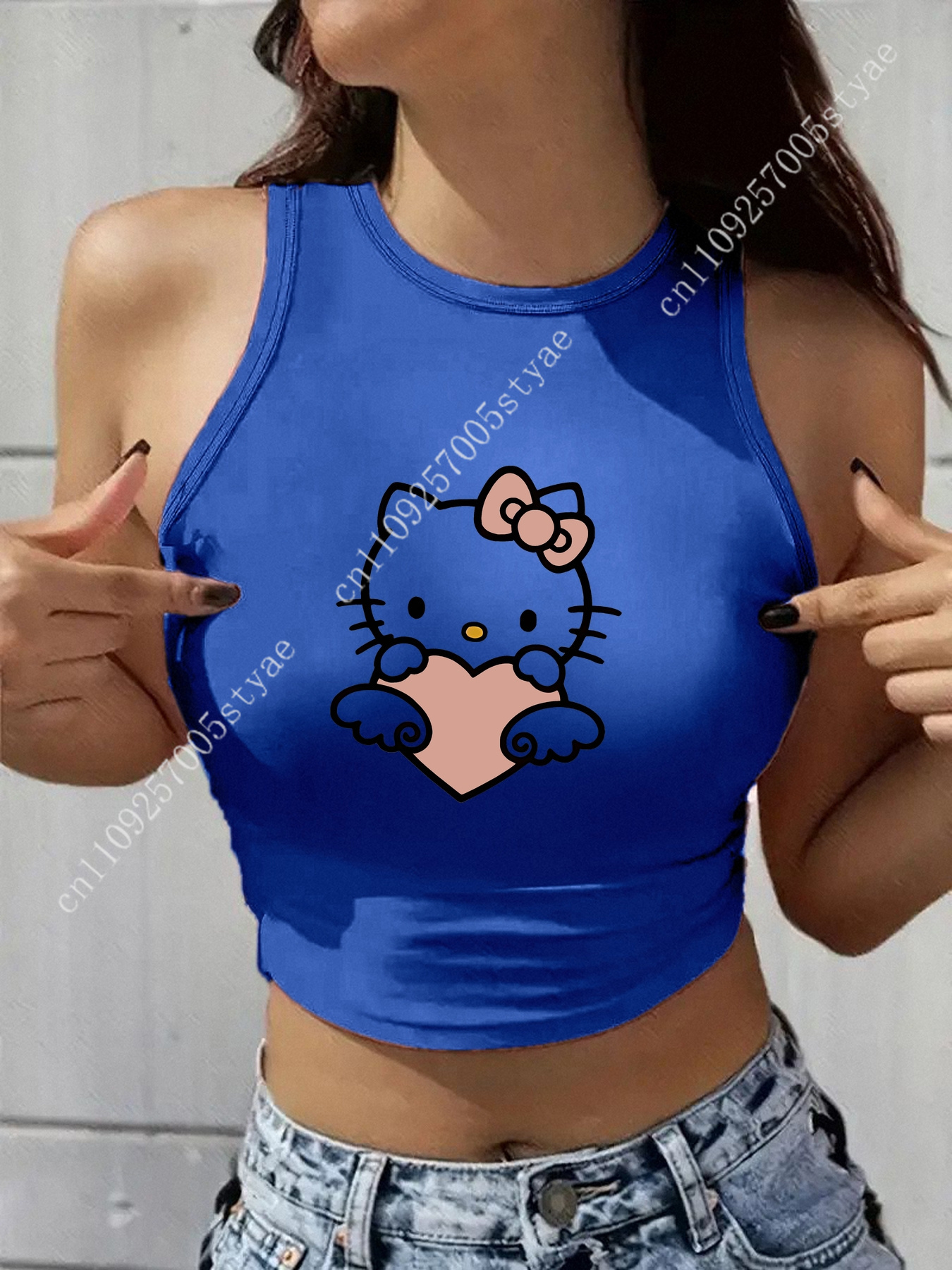 HELLO KITTY Klassieke ronde ha - Knitted Vest Women recensie en prijs