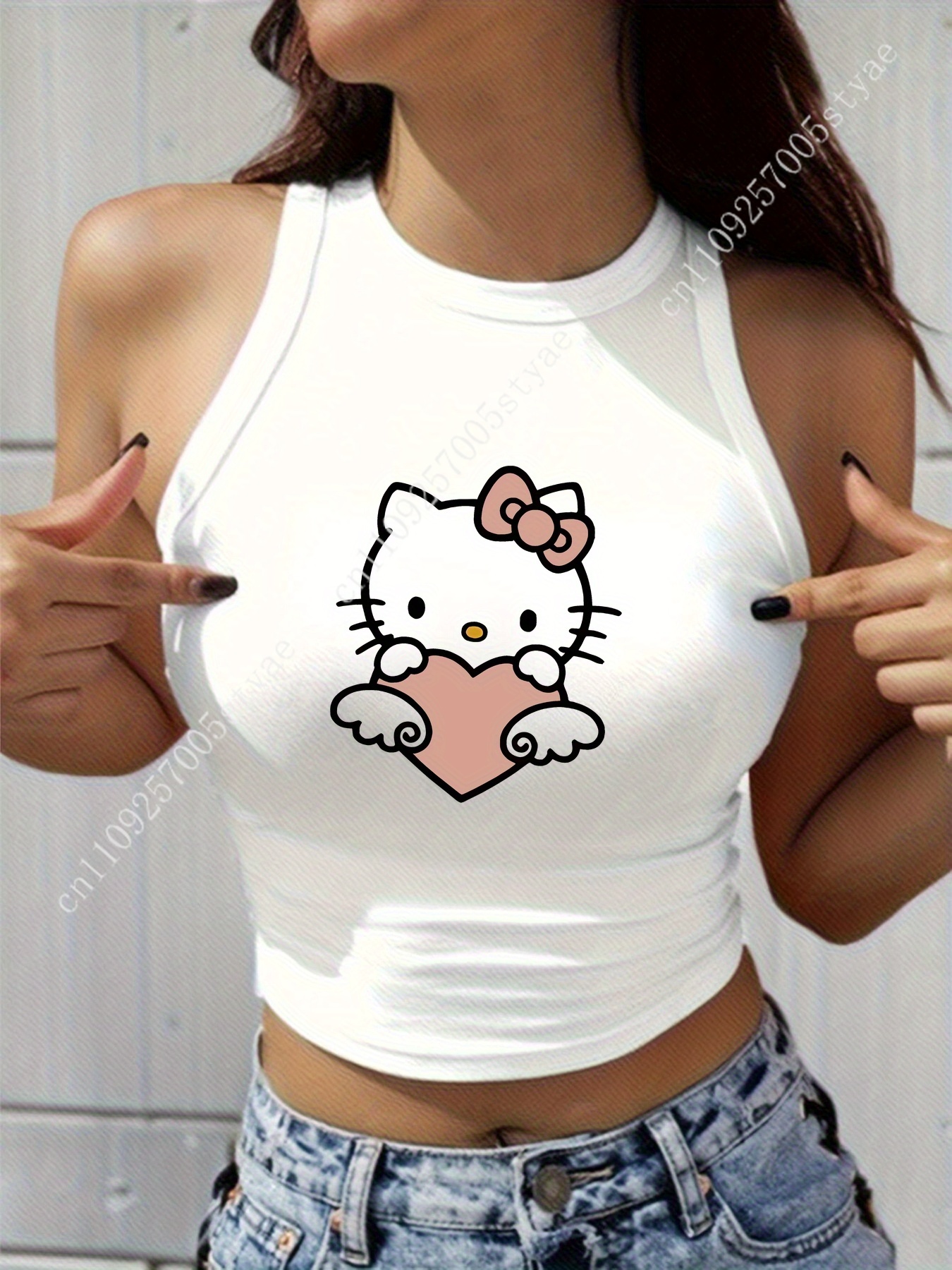 HELLO KITTY Klassieke ronde ha - Knitted Vest Women recensie en prijs