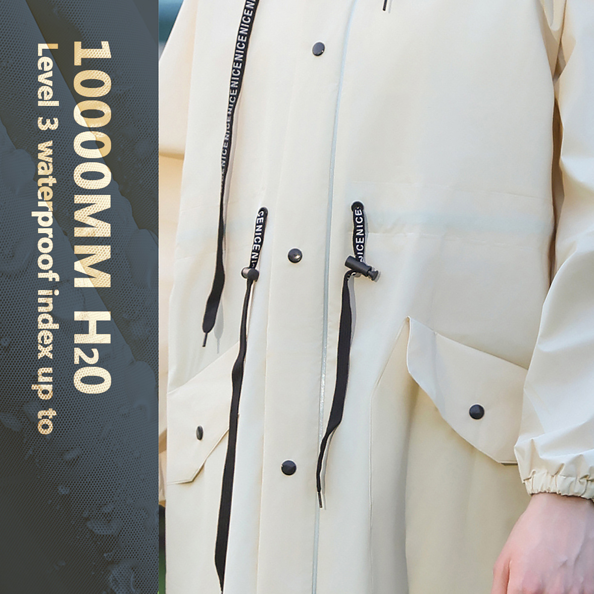 Dames lange waterdichte regenj - Women'S Fashion Rain Jacket recensie en prijs