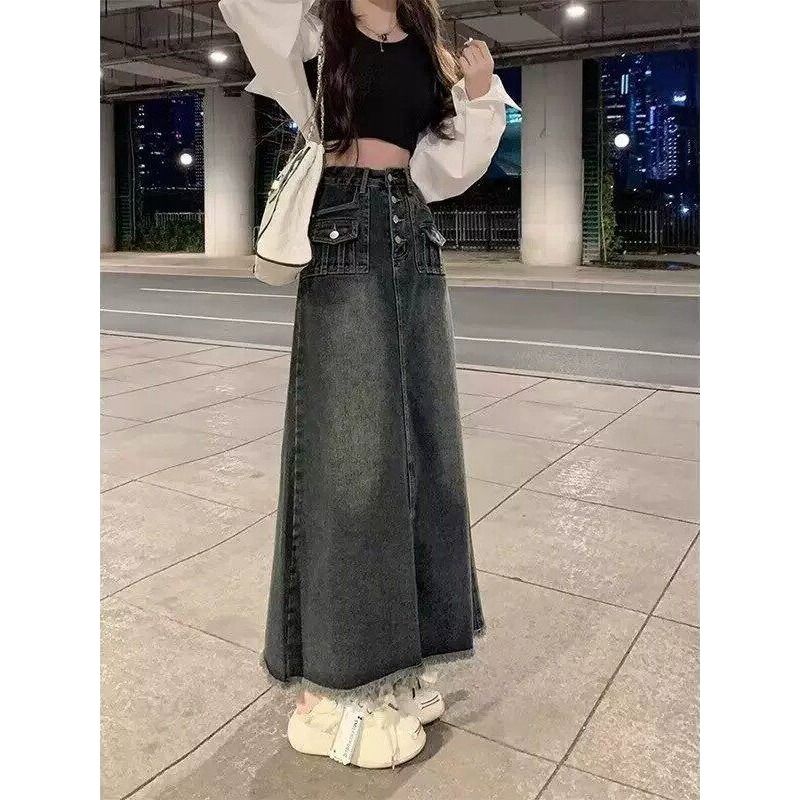 Hoge taille A-lijn midi denim  - A-Line Skirt Midi recensie en prijs