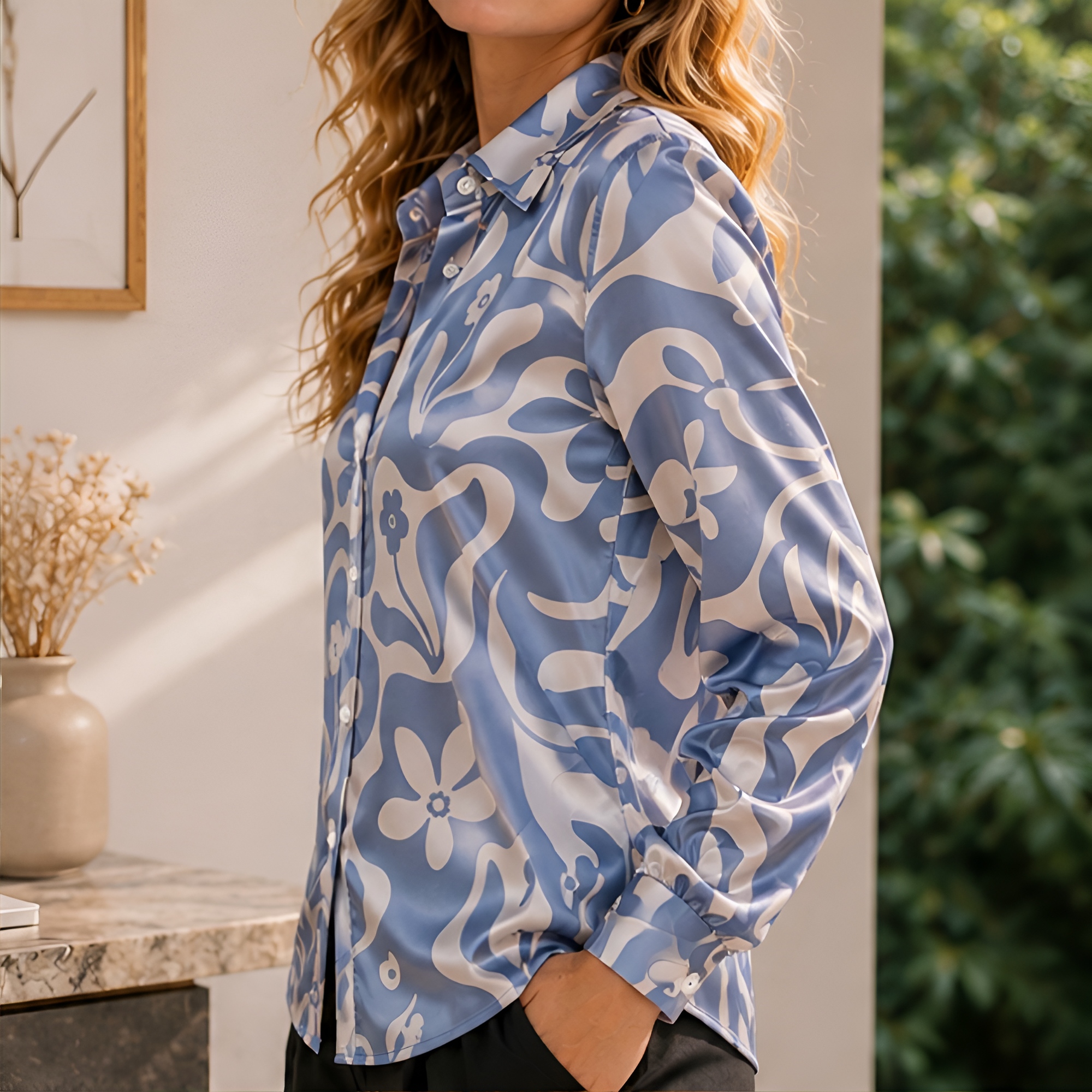 Groene satijnen blouse met wit - Women Fashion Wear recensie en prijs