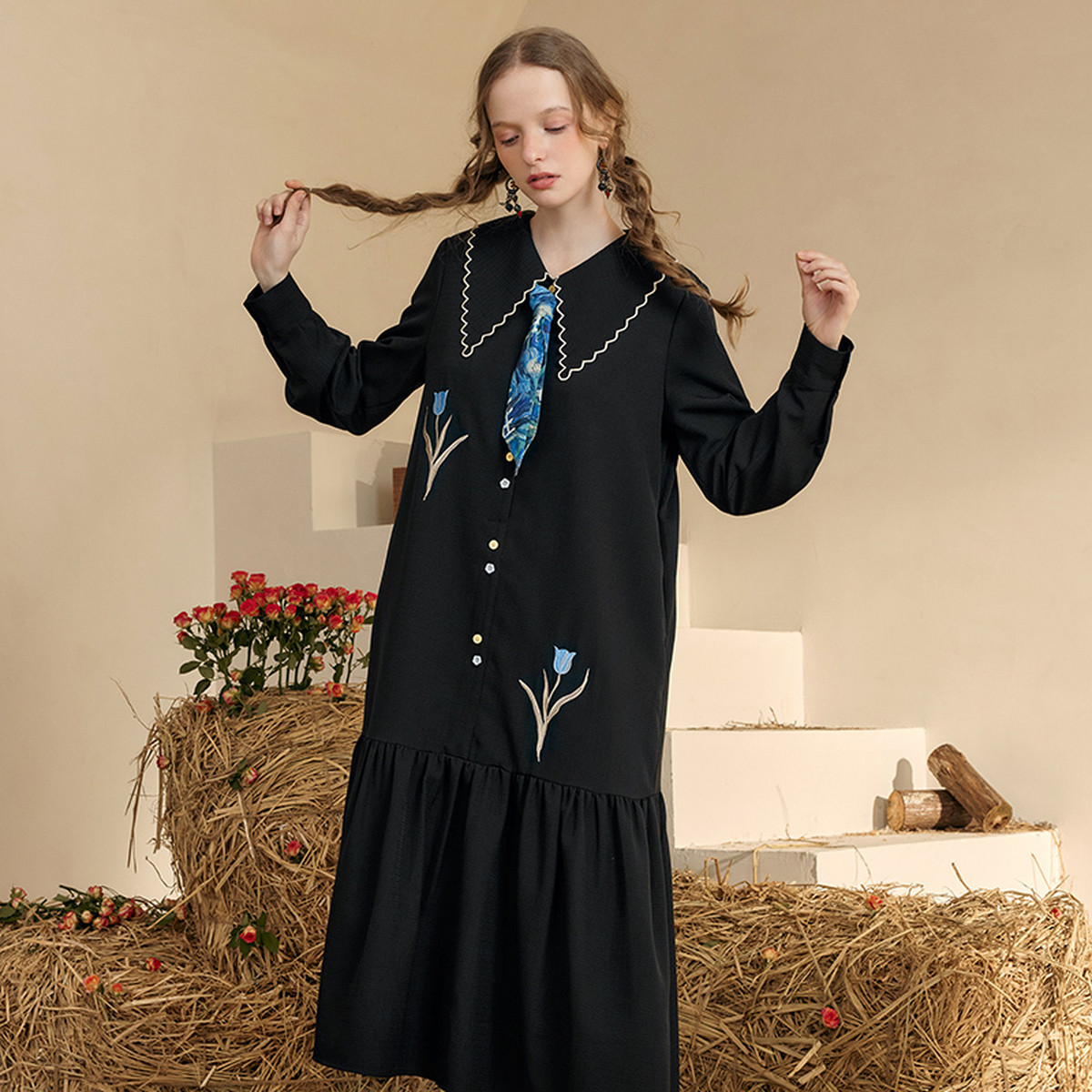 Geurige printjurk met geborduu - Women'S Fashion Petite recensie en prijs