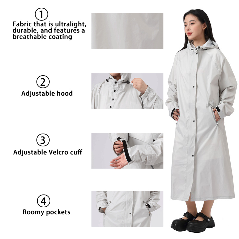 Lange regenjas met capuchon vo - Women'S Fashion Rain Jacket recensie en prijs