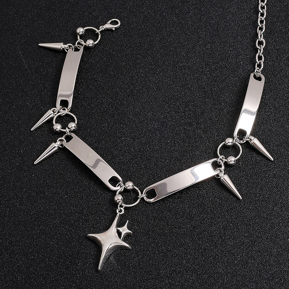 Punk stijl zilveren stekelige  - Women Fashion Necklace recensie en prijs