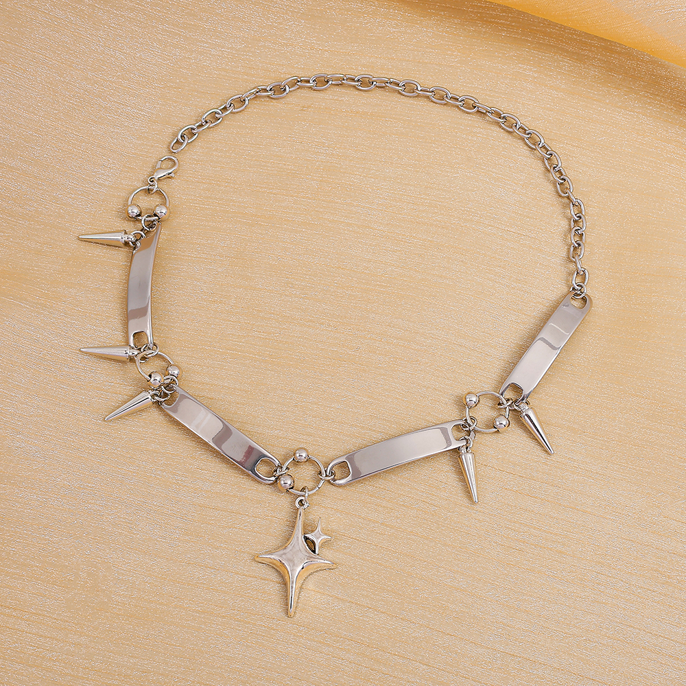 Punk stijl zilveren stekelige  - Women Fashion Necklace recensie en prijs