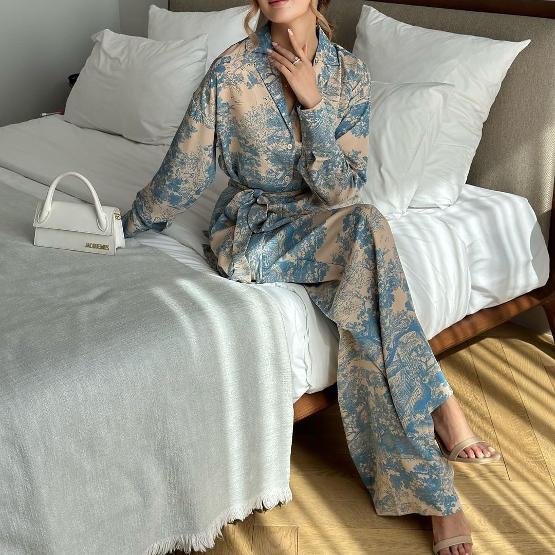 Losse satijnen wijde pijpen br - Women'S Fashion Pajamas recensie en prijs