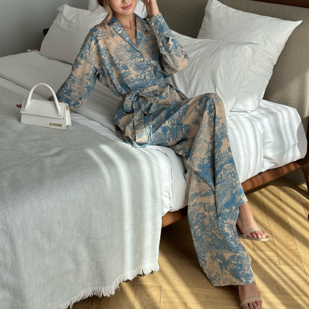 Losse satijnen wijde pijpen br - Women'S Fashion Pajamas recensie en prijs