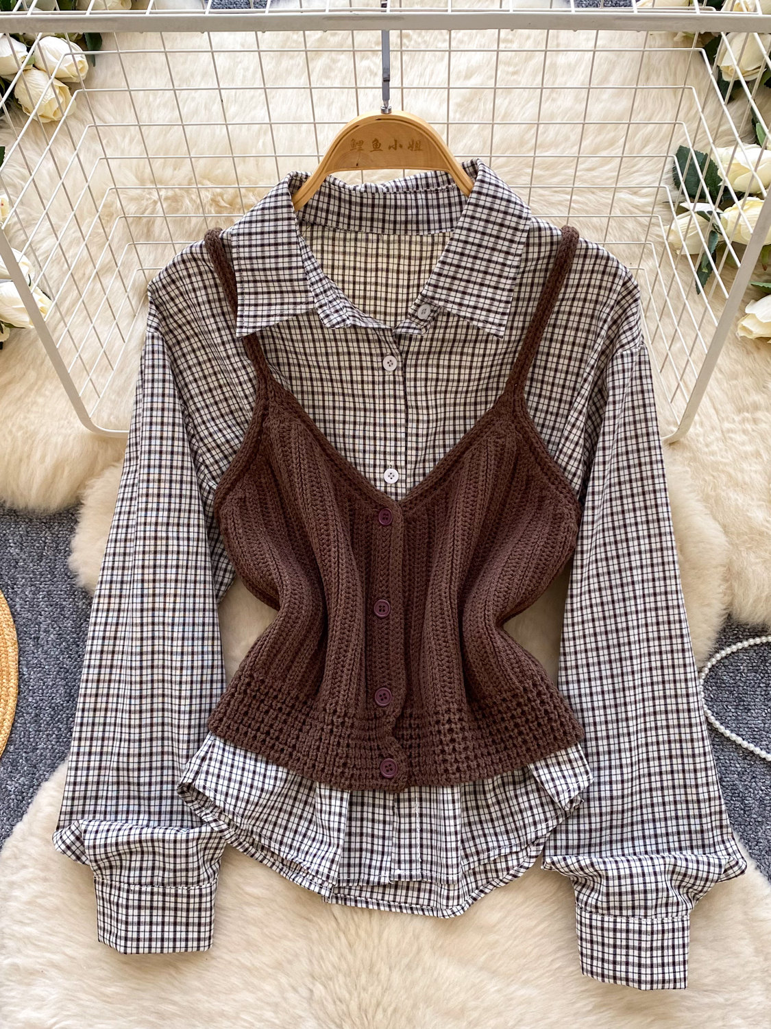 College geruite gebreide vest  - Knitted Vest Women recensie en prijs