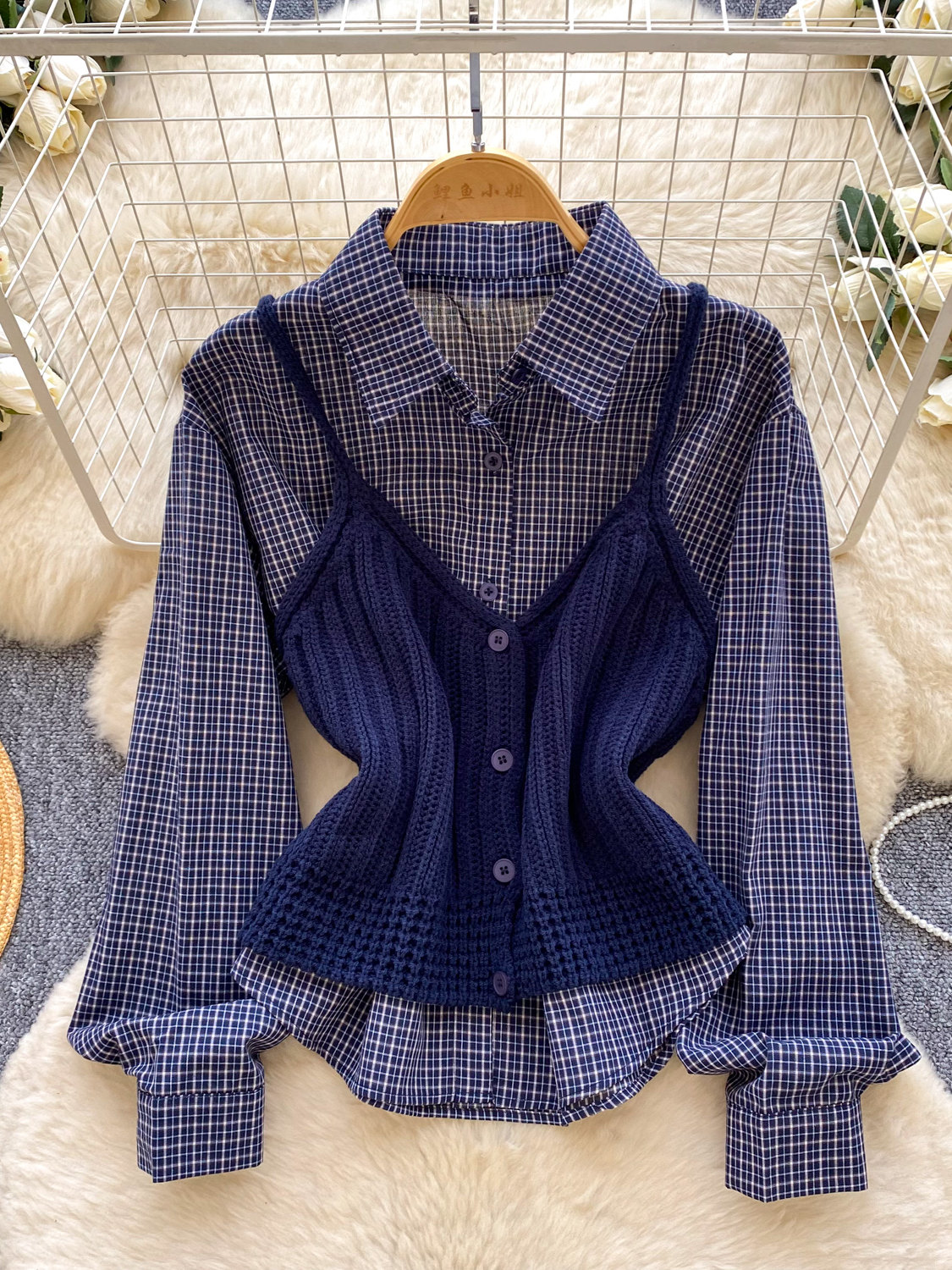 College geruite gebreide vest  - Knitted Vest Women recensie en prijs