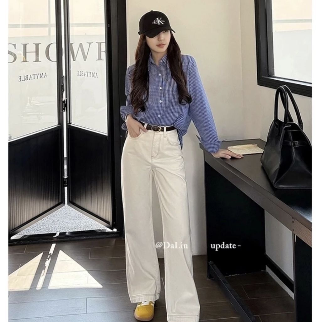 Beige high-waisted wijde jeans - Women'S Fashion Petite recensie en prijs