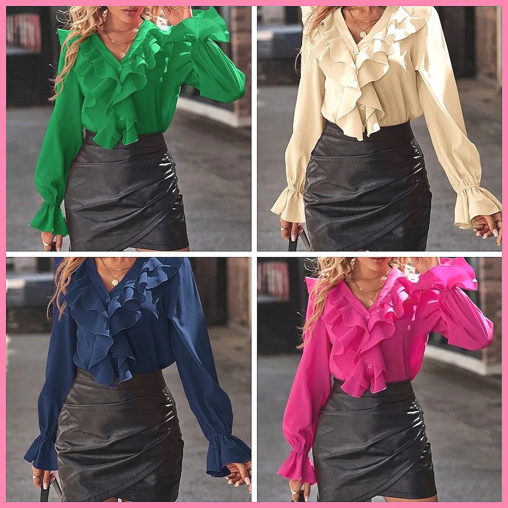 2025 Mode V-hals Blouse met Ge - Women'S Fashion For 2025 recensie en prijs