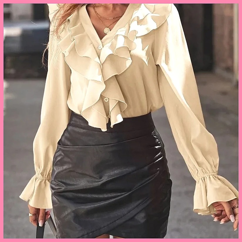 2025 Mode V-hals Blouse met Ge - Women'S Fashion For 2025 recensie en prijs