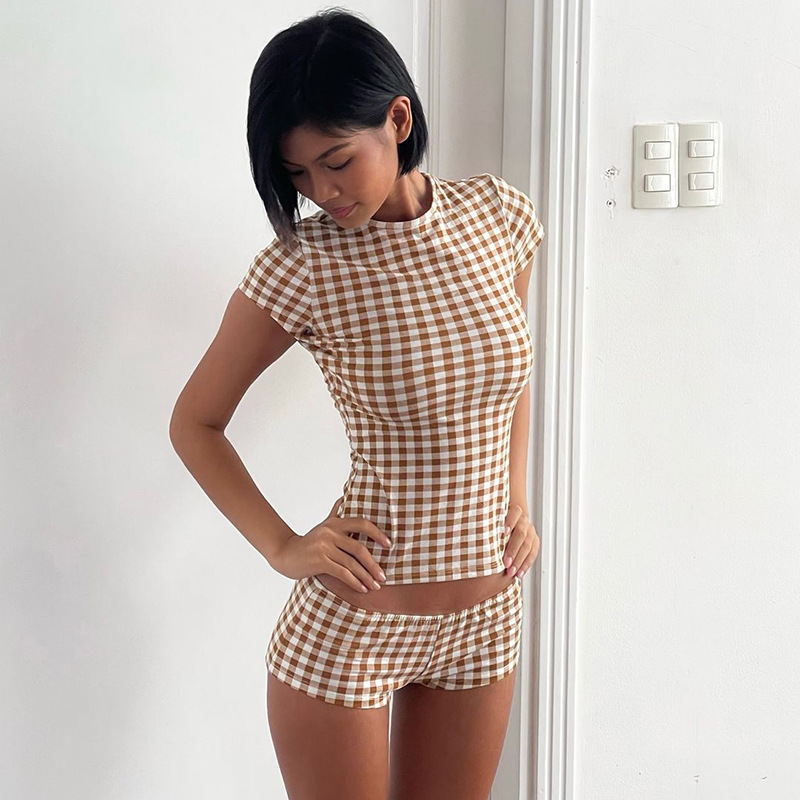 2026 Zomermode Gedrukt geruit  - Women'S Fashion Pajamas recensie en prijs