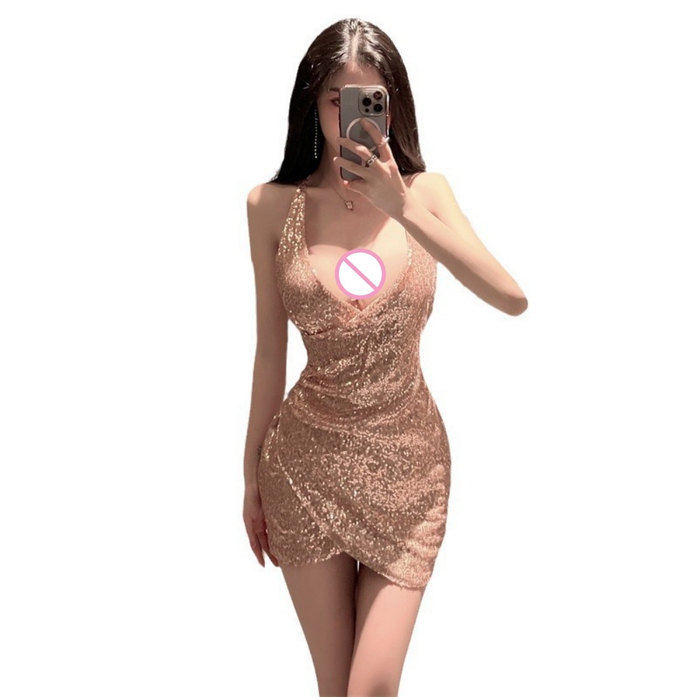 Gouden pailletten halter bodyc - Bodycon Dress Women recensie en prijs