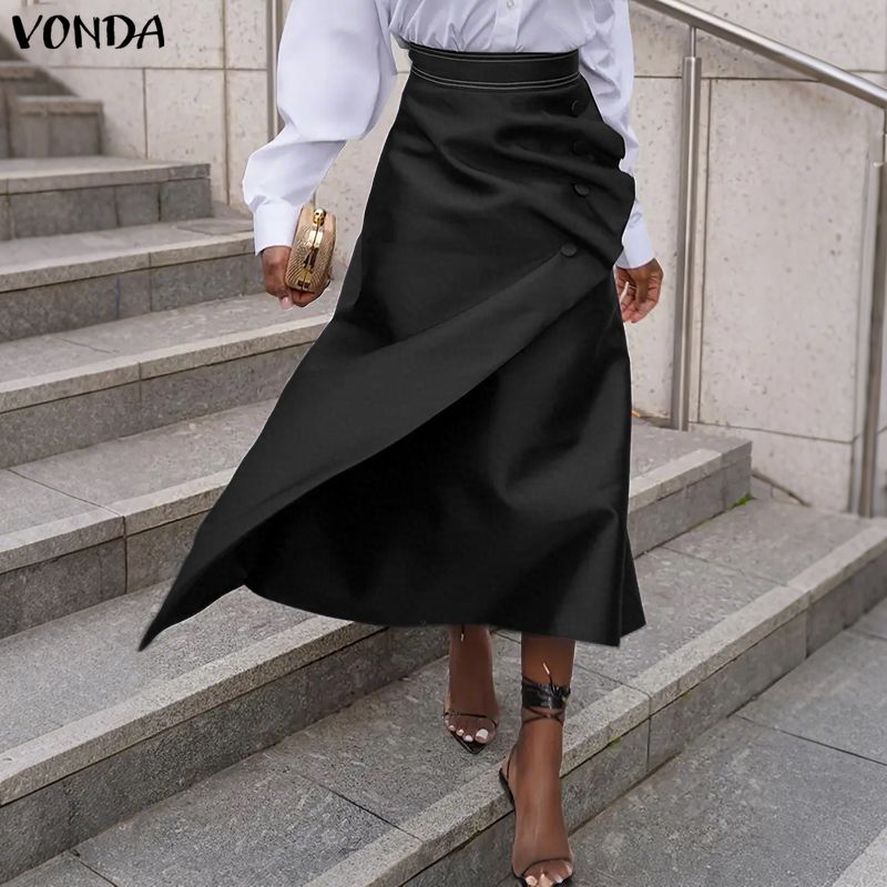 VONDA Plus Size 5XL Elegante V - A-Line Skirt Midi recensie en prijs