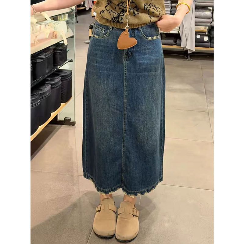 Geruite rok met geborduurde te - A-Line Skirt Midi recensie en prijs