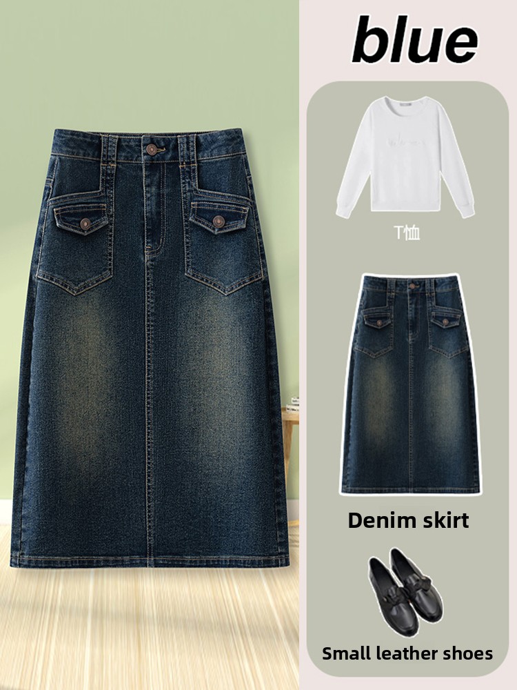 Retro denim A-lijn midi rok ho - A-Line Skirt Midi recensie en prijs