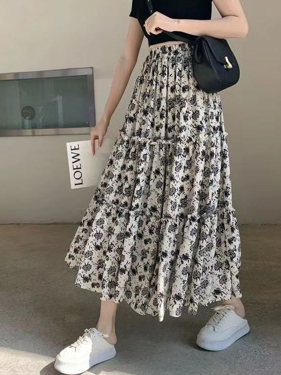 Bloemenprint A-lijn midi rok p - A-Line Skirt Midi recensie en prijs